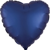 Balónek srdce foliové satén tmavě modrý